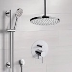 Remer SFR81 Chrome Shower Set With Rain Ceiling Shower Head and Hand Shower